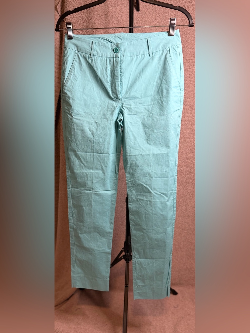 Rosso35 Aqua Blue Tailored Ankle Pants Size 2 Straight Leg Trousers
